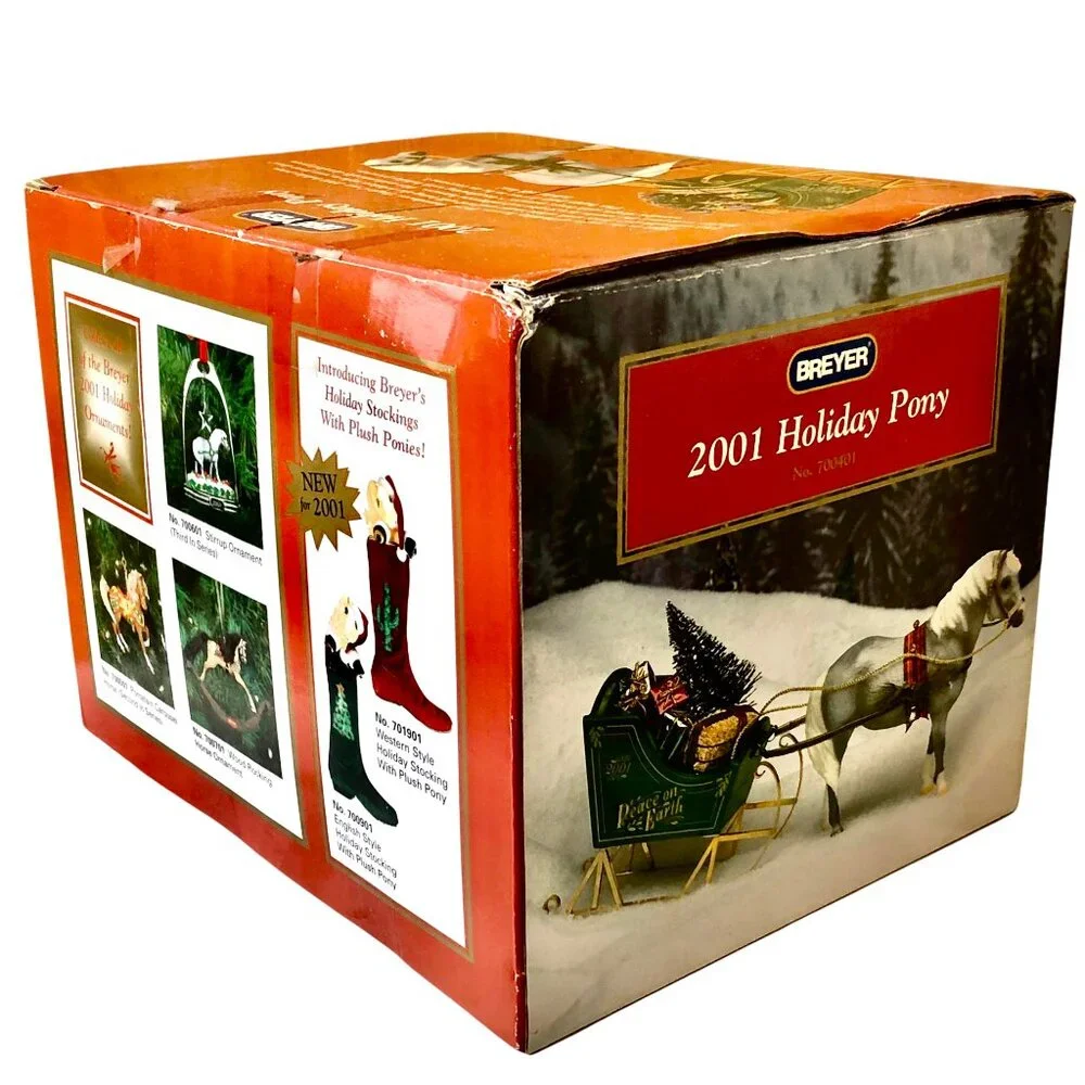 Breyer Model Horse JINGLES 2001 Holiday Pony Sleigh and Gifts New
